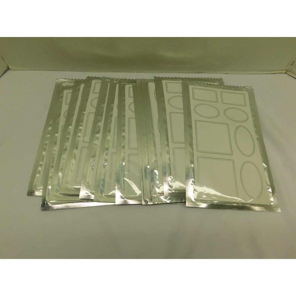 Silver Trim Label Stickers Lot of 12 Various Shapes